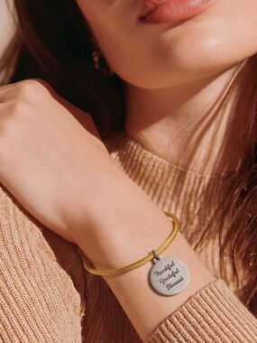 Bless Stainless Steel Charms Bracelet - Thankful Grateful Blessed